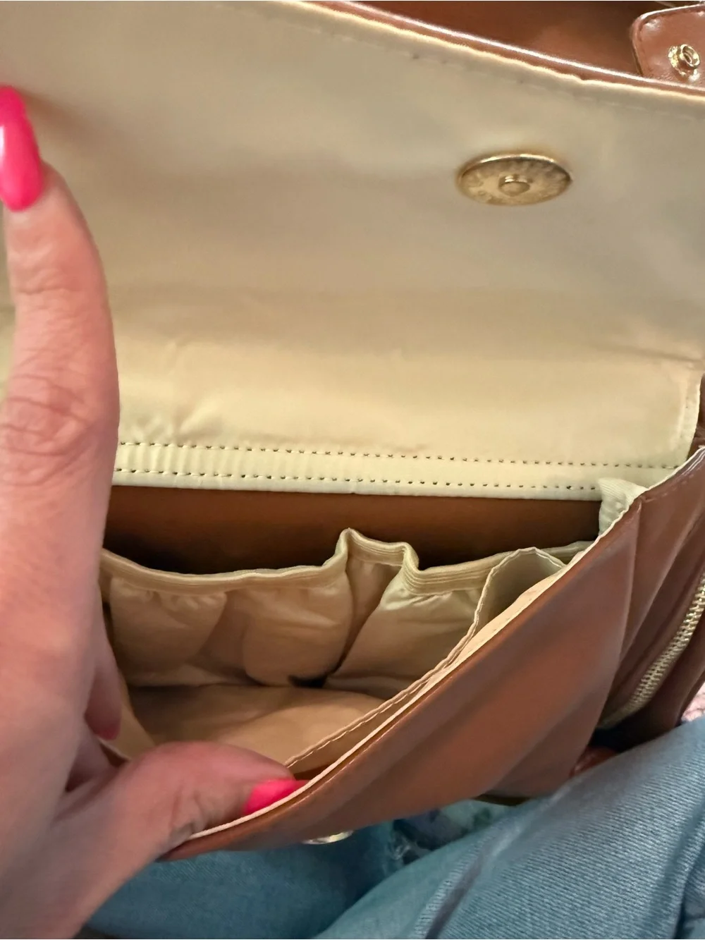 Miss Fong Leather Tote in Warm Cognac